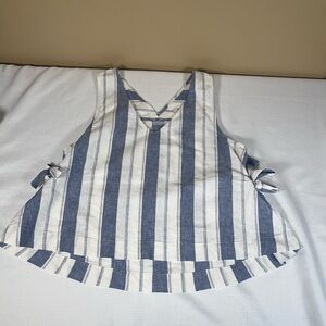 Madewell Linen-Blend Side-Tie Tank Top small
Blue and White Striped Linen Shirt